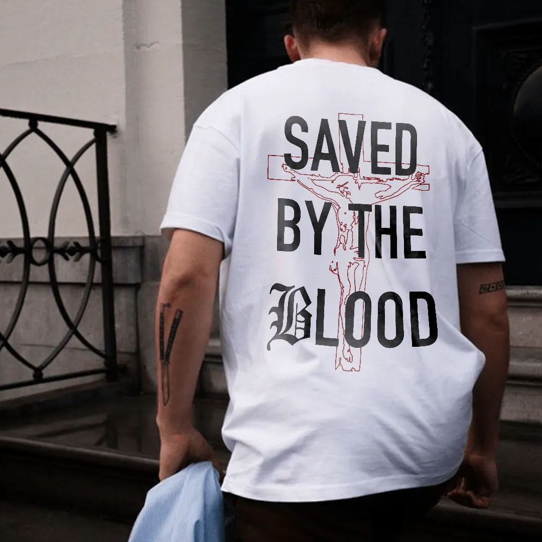 Christianartworkshop Saved By The Lord Cotton T-Shirt sold by Christian Art Workshop product image thumbnail 4