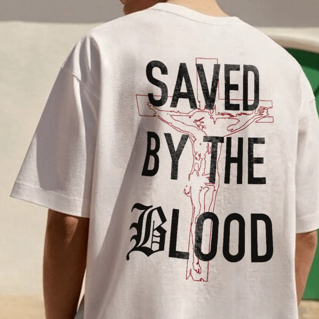 Christianartworkshop Saved By The Lord Cotton T-Shirt sold by Christian Art Workshop