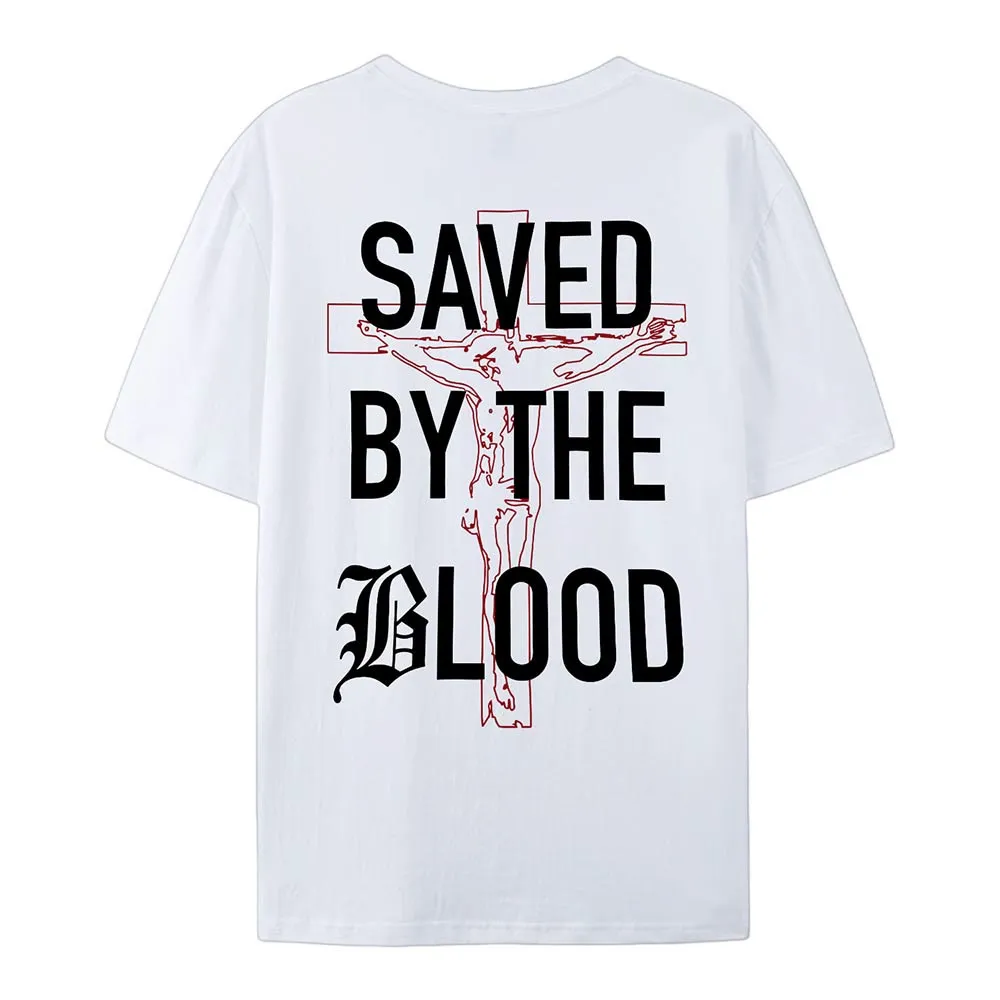 Christianartworkshop Saved By The Lord Cotton T-Shirt sold by Christian Art Workshop product image thumbnail 2