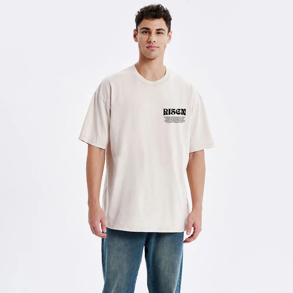Christianartworkshop Risen Christian Washed T-Shirt sold by Christian Art Workshop product image thumbnail 3