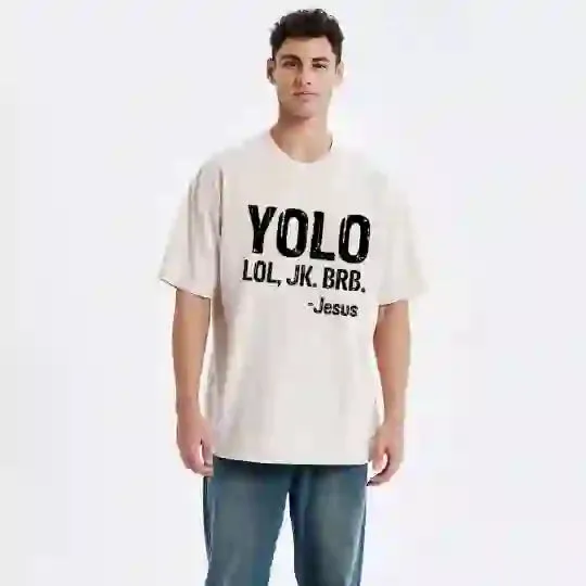 Christianartworkshop YOLO Christian Washed T-Shirt sold by Christian Art Workshop product image thumbnail 4
