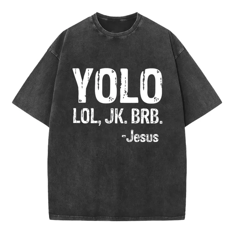 Christianartworkshop YOLO Christian Washed T-Shirt sold by Christian Art Workshop