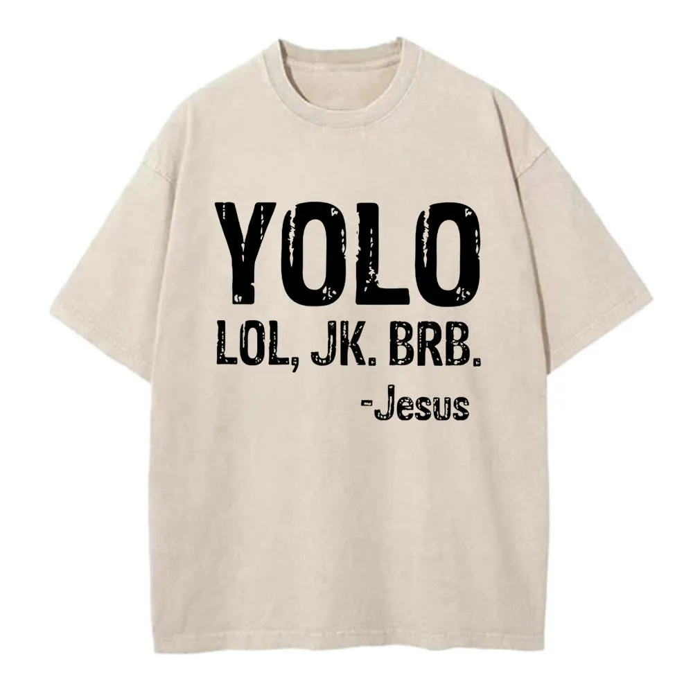 Christianartworkshop YOLO Christian Washed T-Shirt sold by Christian Art Workshop product image thumbnail 3