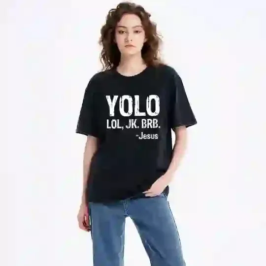 Christianartworkshop YOLO Christian Washed T-Shirt sold by Christian Art Workshop product image thumbnail 2