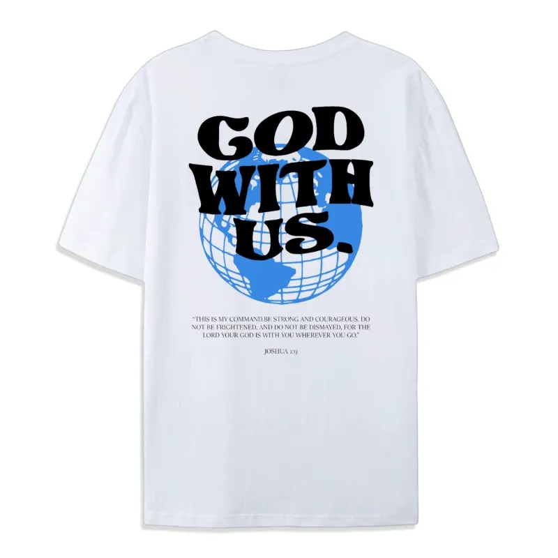 Christianartworkshop God With Us Cotton T-Shirt sold by Christian Art Workshop