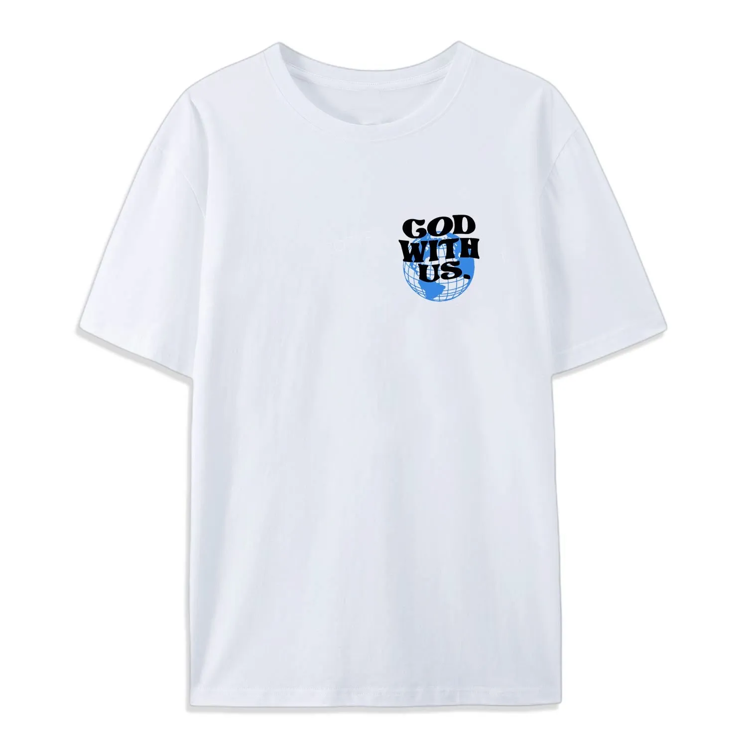 Christianartworkshop God With Us Cotton T-Shirt sold by Christian Art Workshop product image thumbnail 3