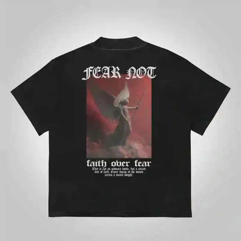 Christianartworkshop Sopula Fear Not-Faith Over Fear Print Graphic Cotton T-Shirt sold by Christian Art Workshop