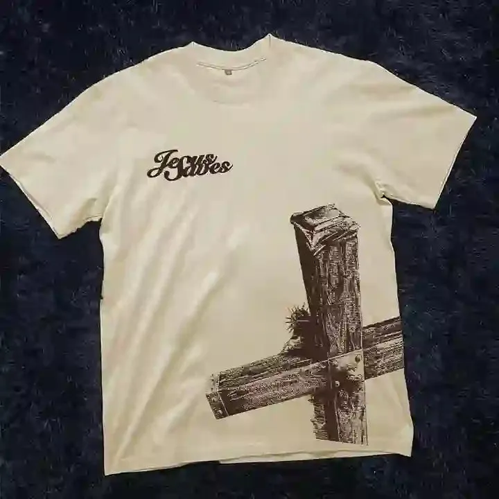 Christianartworkshop Sopula Jesus Saves Cross Print Graphic T-Shirt sold by Christian Art Workshop product image thumbnail 3