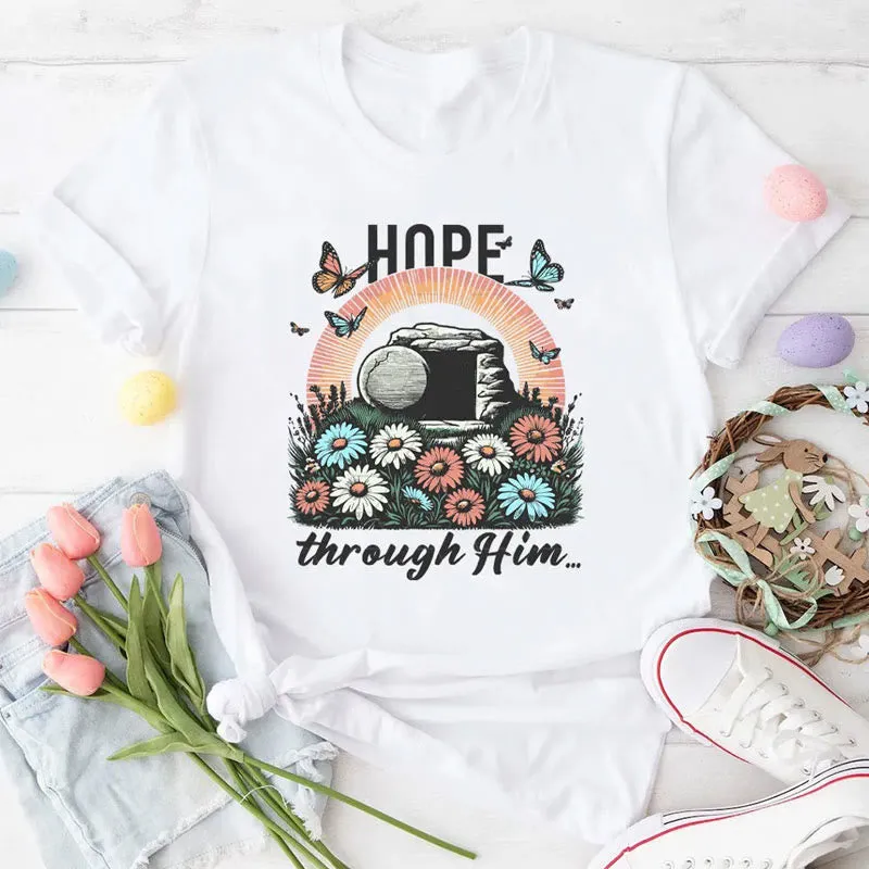 Christianartworkshop Hope Thought Him Christian T-Shirt sold by Christian Art Workshop