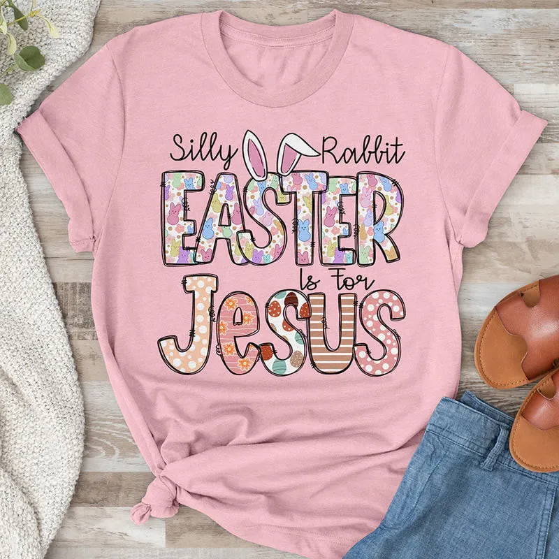 Christianartworkshop Easter is for Jesus, Marshmallow Bunnies T-Shirt sold by Christian Art Workshop