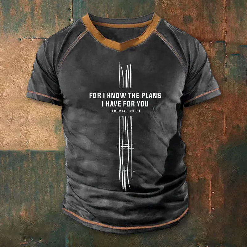 Christianartworkshop Men's Vintage Faith-Boosting Jeremiah 29:11 Quote Design Printed Short Sleeve T-Shirt sold by Christian Art Workshop product image thumbnail 4