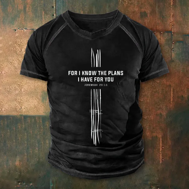 Christianartworkshop Men's Vintage Faith-Boosting Jeremiah 29:11 Quote Design Printed Short Sleeve T-Shirt sold by Christian Art Workshop product image thumbnail 3