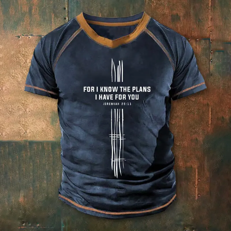 Christianartworkshop Men's Vintage Faith-Boosting Jeremiah 29:11 Quote Design Printed Short Sleeve T-Shirt sold by Christian Art Workshop product image thumbnail 2