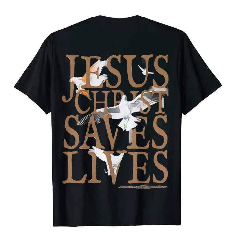 Christianartworkshop Jesus Face and Crown of Thorns Graphic T-Shirt sold by Christian Art Workshop product image thumbnail 4