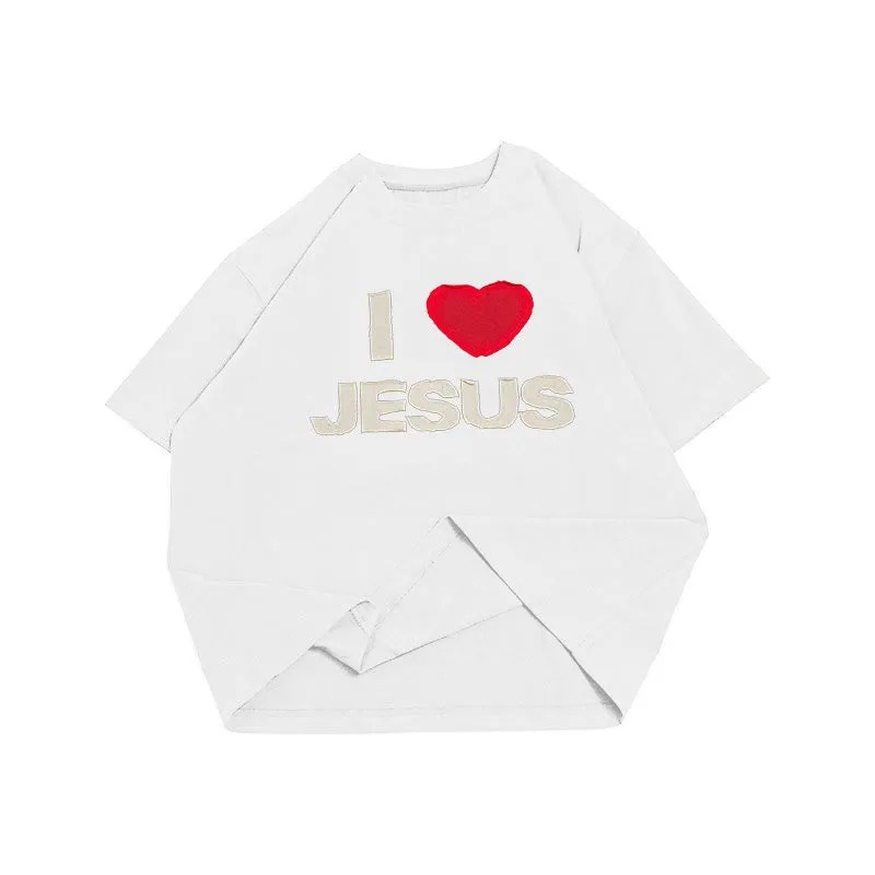Christianartworkshop I Love Jesus Unisex T-shirt sold by Christian Art Workshop product image thumbnail 2