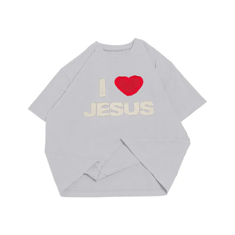 Christianartworkshop I Love Jesus Unisex T-shirt sold by Christian Art Workshop product image thumbnail 4