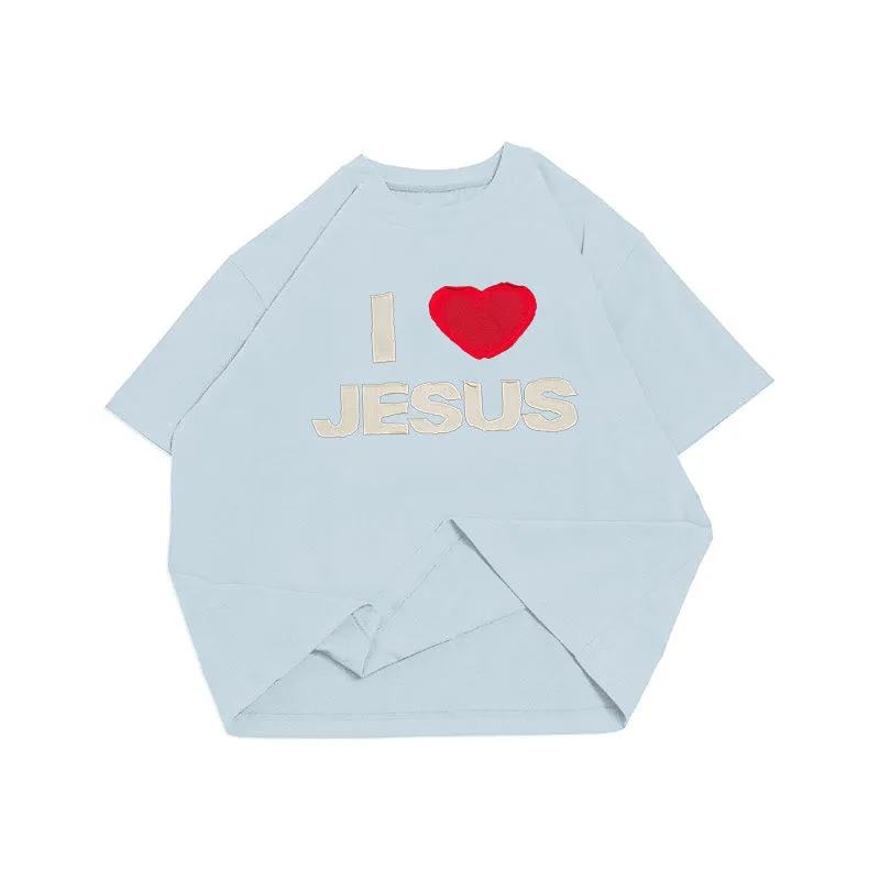 Christianartworkshop I Love Jesus Unisex T-shirt sold by Christian Art Workshop product image thumbnail 5