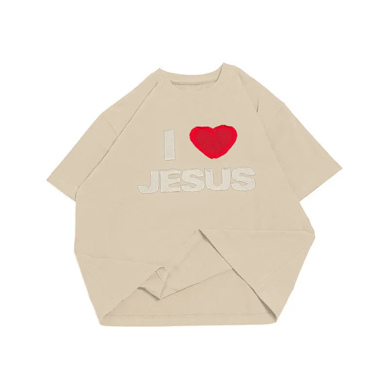 Christianartworkshop I Love Jesus Unisex T-shirt sold by Christian Art Workshop product image thumbnail 3