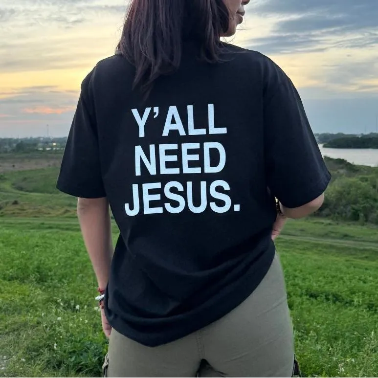 Christianartworkshop "Y'ALL NEED JESUS" T-Shirt sold by Christian Art Workshop product image thumbnail 5