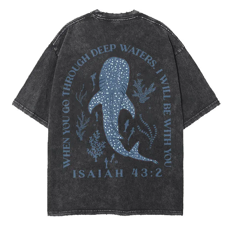 Christianartworkshop I Will Be With You Double Sided Unisex Washed T-shirt sold by Christian Art Workshop