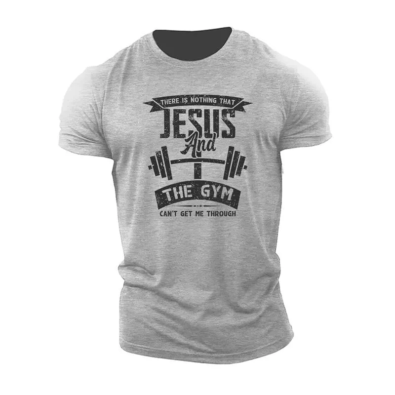 Christianartworkshop Jesus And The Gym Inspirational T-Shirt sold by Christian Art Workshop