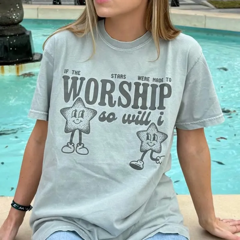 Christianartworkshop If the Stars Were Made to Worship So Will I' T-Shirt sold by Christian Art Workshop