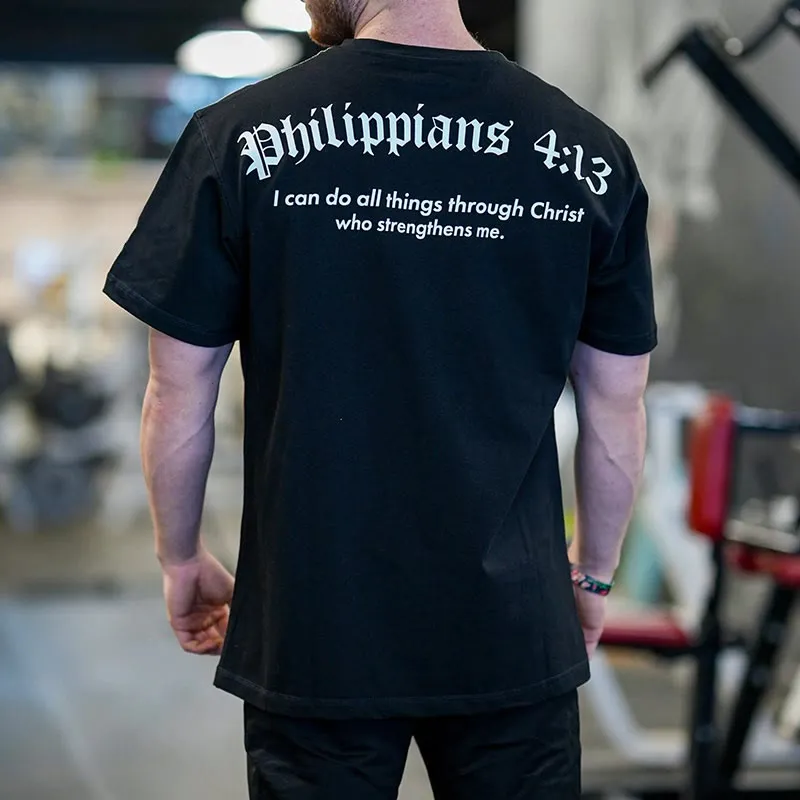 Christianartworkshop Philippians 4:13 "I Can Do All Things" Strength T-Shirt sold by Christian Art Workshop
