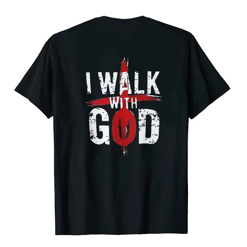 Christianartworkshop I'll Walk With God T-Shirt sold by Christian Art Workshop product image thumbnail 3
