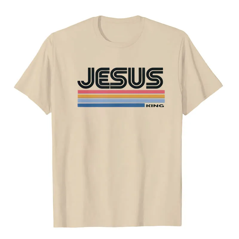 Christianartworkshop Retro Jesus King T-Shirt sold by Christian Art Workshop product image thumbnail 3