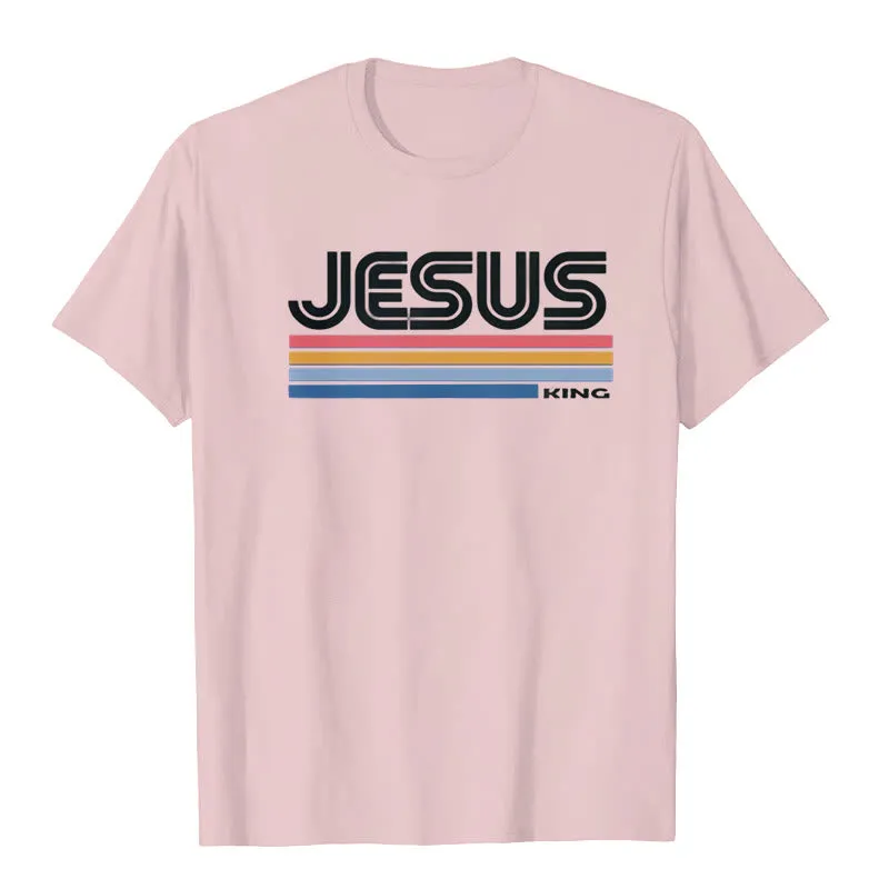 Christianartworkshop Retro Jesus King T-Shirt sold by Christian Art Workshop product image thumbnail 5