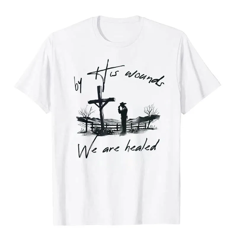Christianartworkshop By His Wounds We are Healed T-Shirt sold by Christian Art Workshop