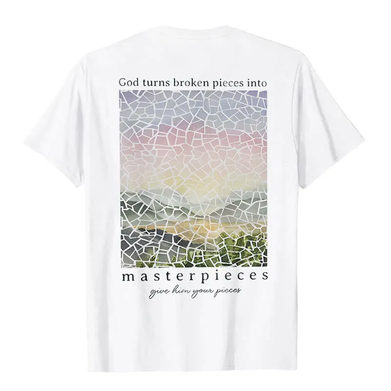 Christianartworkshop God Turns Broken Pieces into Masterpieces T-Shirt made by Christian Art Workshop