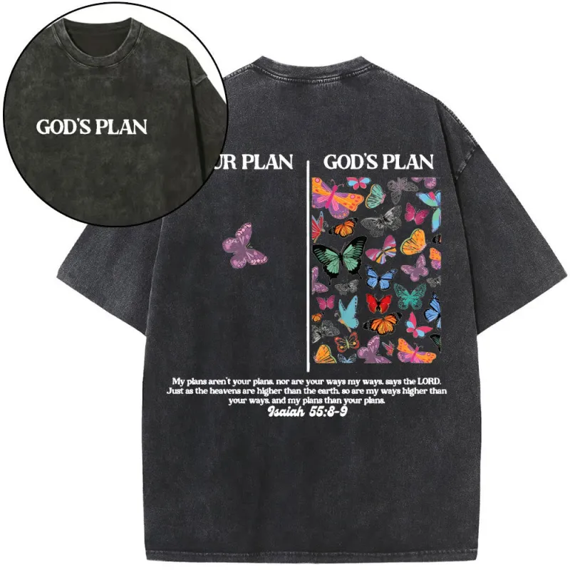 Christianartworkshop "GOD's PLAN" Washed T-Shirt sold by Christian Art Workshop
