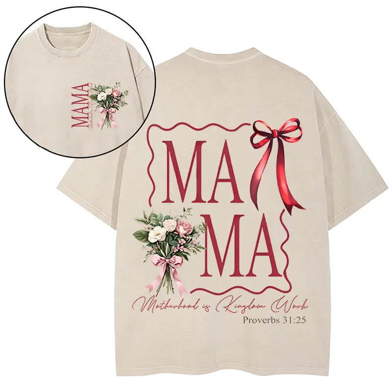 Christianartworkshop "MAMA" Flower Washed T-Shirt sold by Christian Art Workshop