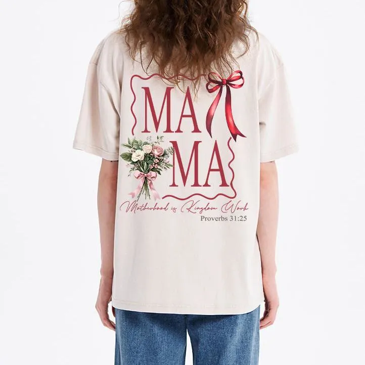 Christianartworkshop "MAMA" Flower Washed T-Shirt sold by Christian Art Workshop product image thumbnail 3