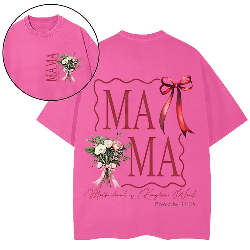 Christianartworkshop "MAMA" Flower Washed T-Shirt sold by Christian Art Workshop product image thumbnail 4