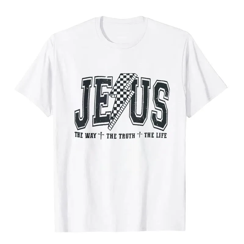 Christianartworkshop "JESUS THE WAY + THE TRUTH + THE LIFE" T-shirt sold by Christian Art Workshop