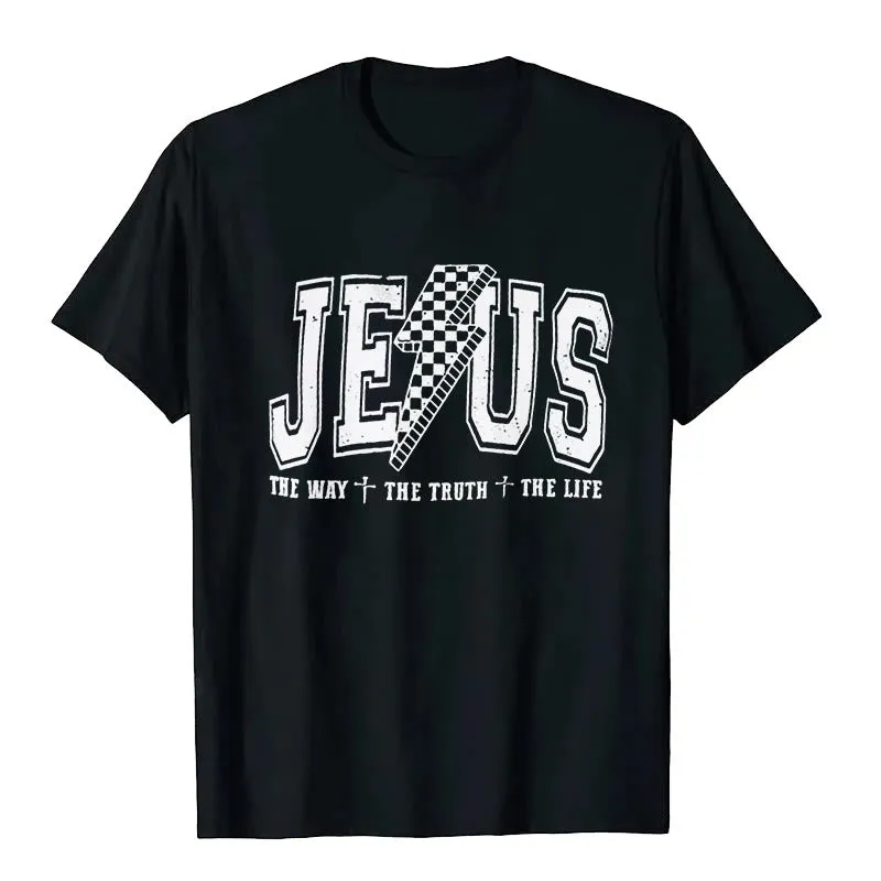Christianartworkshop "JESUS THE WAY + THE TRUTH + THE LIFE" T-shirt sold by Christian Art Workshop product image thumbnail 2