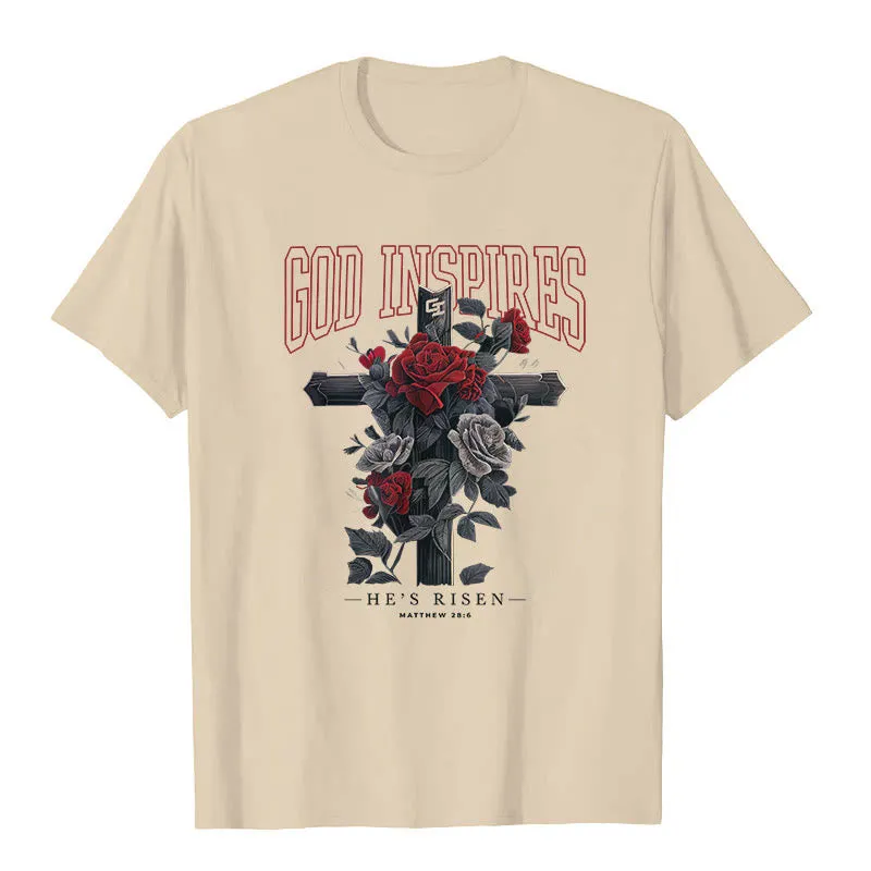 Christianartworkshop "GOD INSPIRES" T-shirt sold by Christian Art Workshop product image thumbnail 3