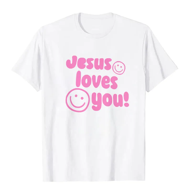 Christianartworkshop Jesus Loves You T-shirt sold by Christian Art Workshop