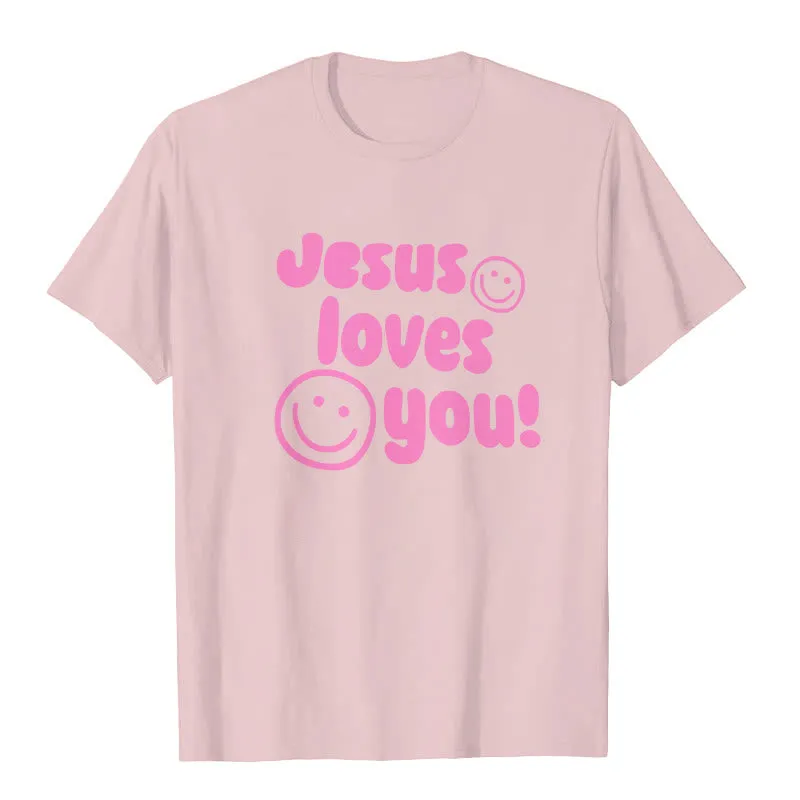 Christianartworkshop Jesus Loves You T-shirt sold by Christian Art Workshop product image thumbnail 5