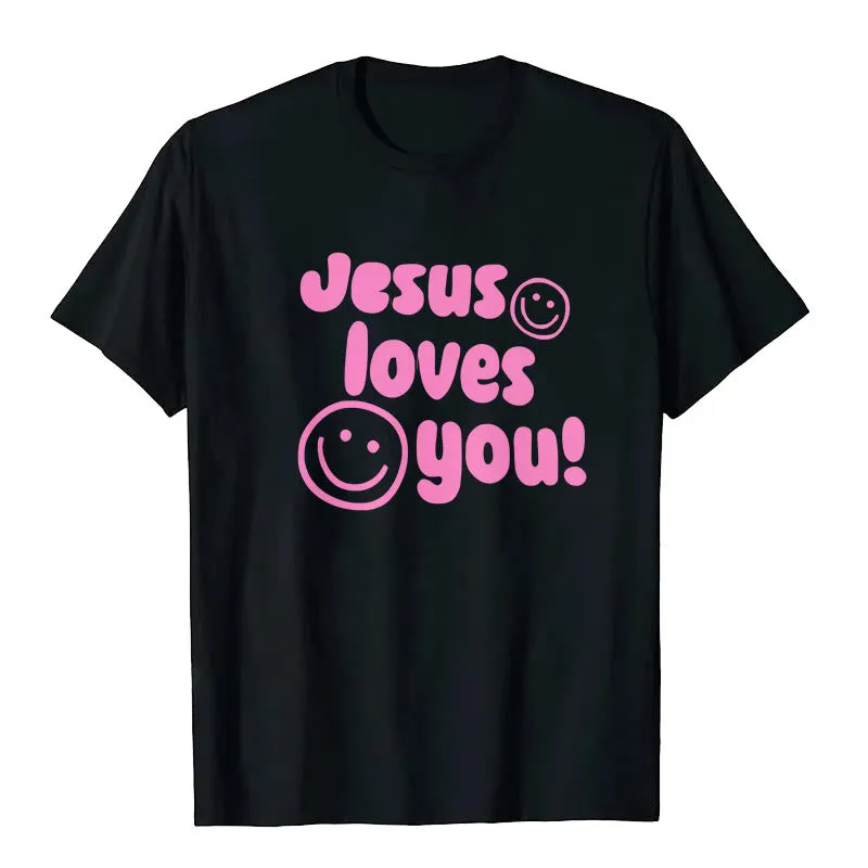 Christianartworkshop Jesus Loves You T-shirt sold by Christian Art Workshop product image thumbnail 2