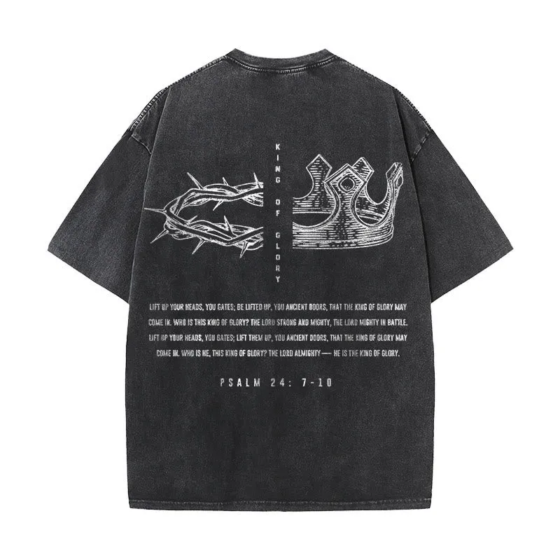 Christianartworkshop King Of Glory Unisex Washed T-Shirt sold by Christian Art Workshop