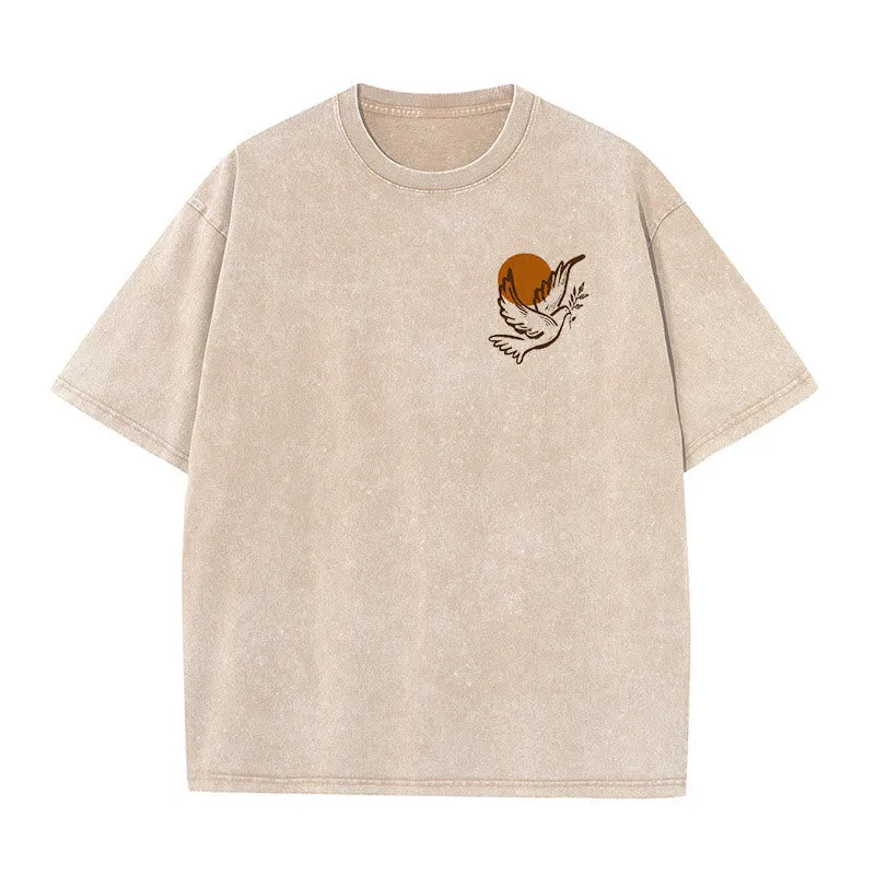 Christianartworkshop Spirit of the Lord and Freedom Unisex Washed T-Shirt sold by Christian Art Workshop product image thumbnail 5