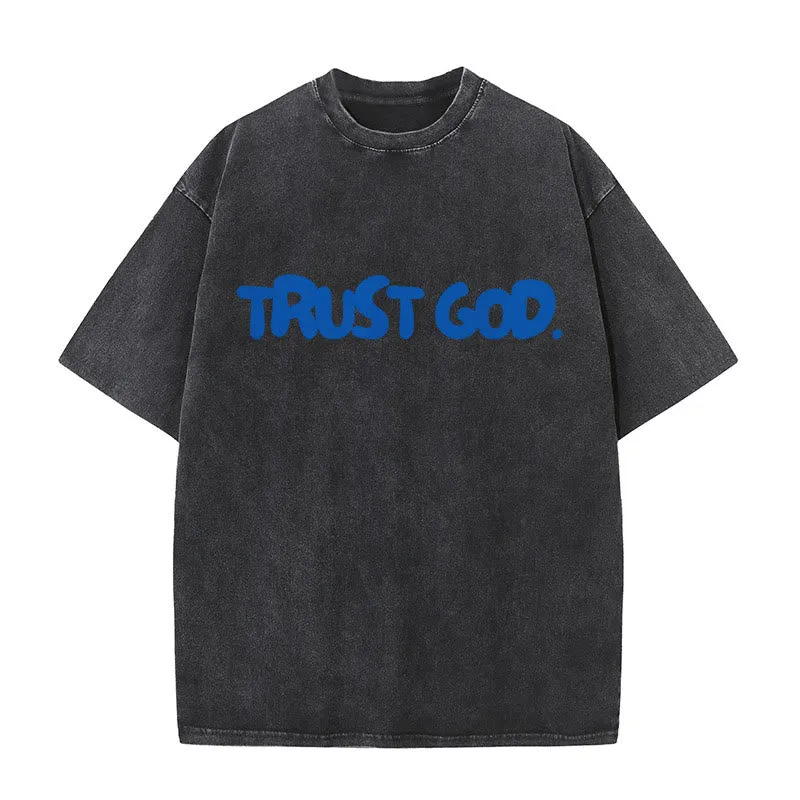 Christianartworkshop Trust In God Unisex Washed T-Shirt sold by Christian Art Workshop