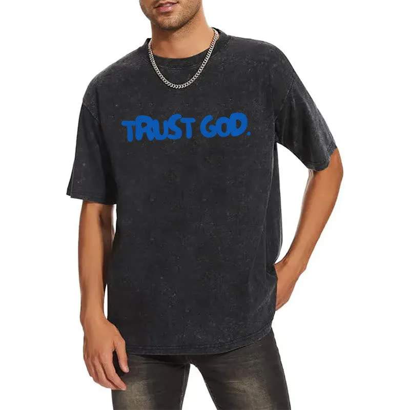 Christianartworkshop Trust In God Unisex Washed T-Shirt sold by Christian Art Workshop product image thumbnail 3