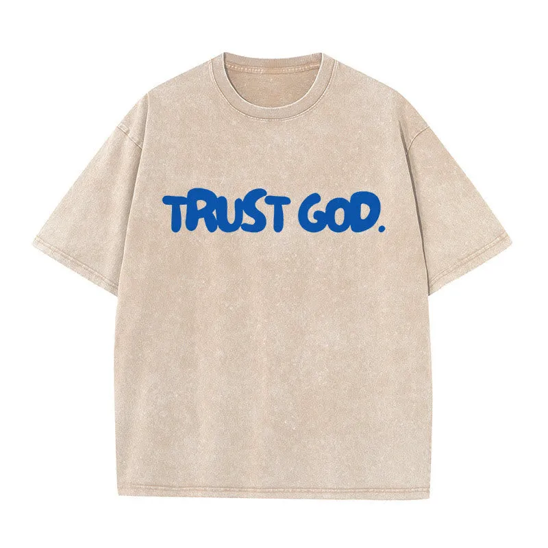 Christianartworkshop Trust In God Unisex Washed T-Shirt sold by Christian Art Workshop product image thumbnail 5
