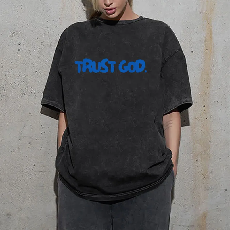 Christianartworkshop Trust In God Unisex Washed T-Shirt sold by Christian Art Workshop product image thumbnail 2