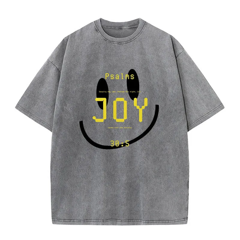 Christianartworkshop Joy Psalm 30:5 Unisex Washed T-Shirt sold by Christian Art Workshop product image thumbnail 3