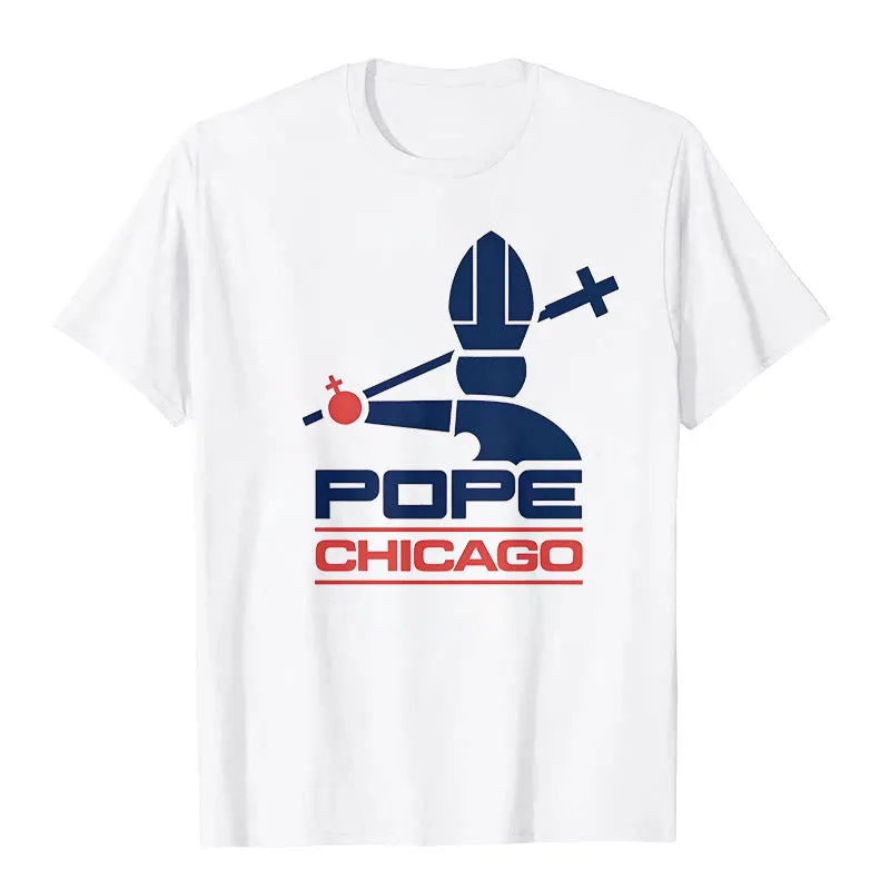Christianartworkshop Pope Chicago Round Neck T-shirt sold by Christian Art Workshop